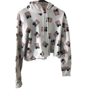3/$15 Kodak womens monogram crop hoodie sweater size M